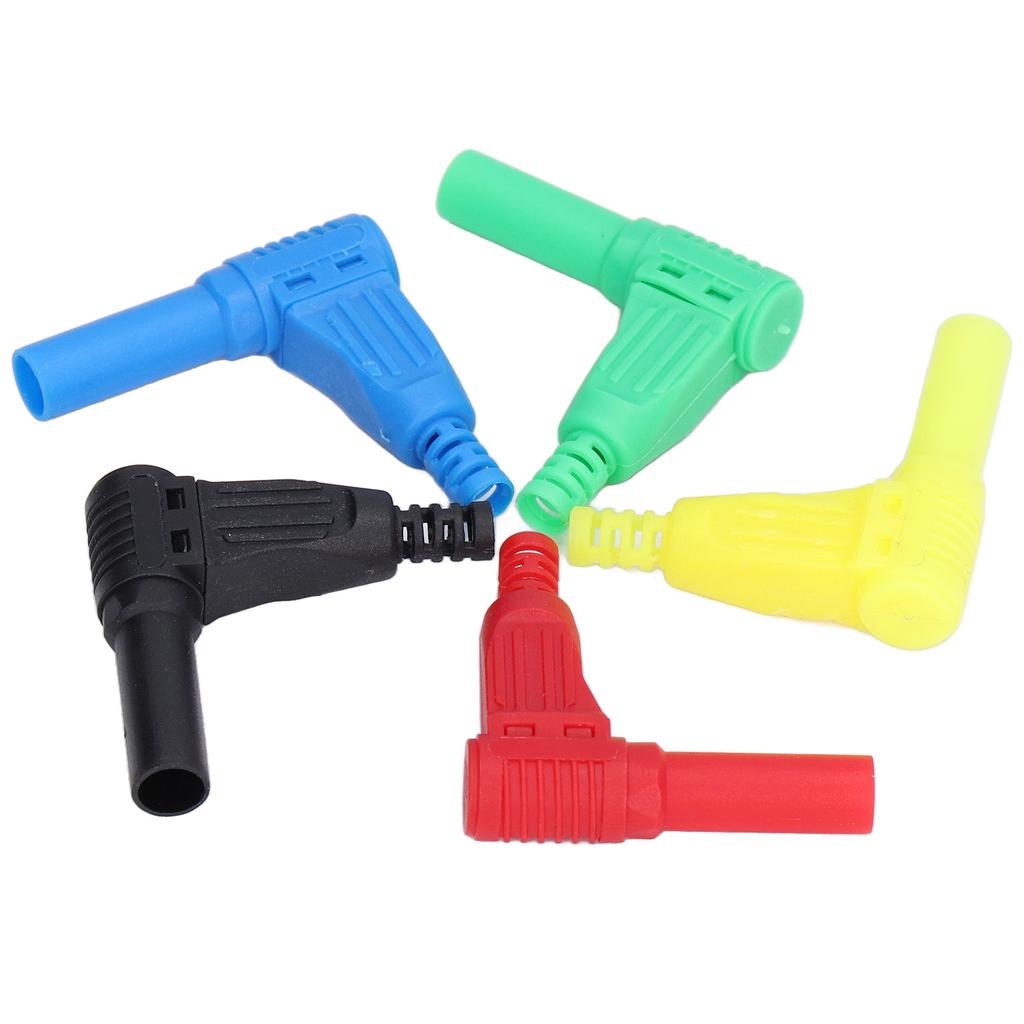 10Pcs Banana Plug Safety Sealed Protection Shrouded 90 Degree DIY Self Assembly Solder Type 4mm