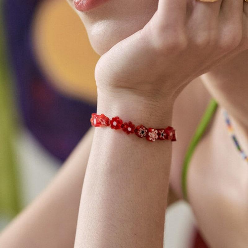 Cotoit Red Flower Bracelet