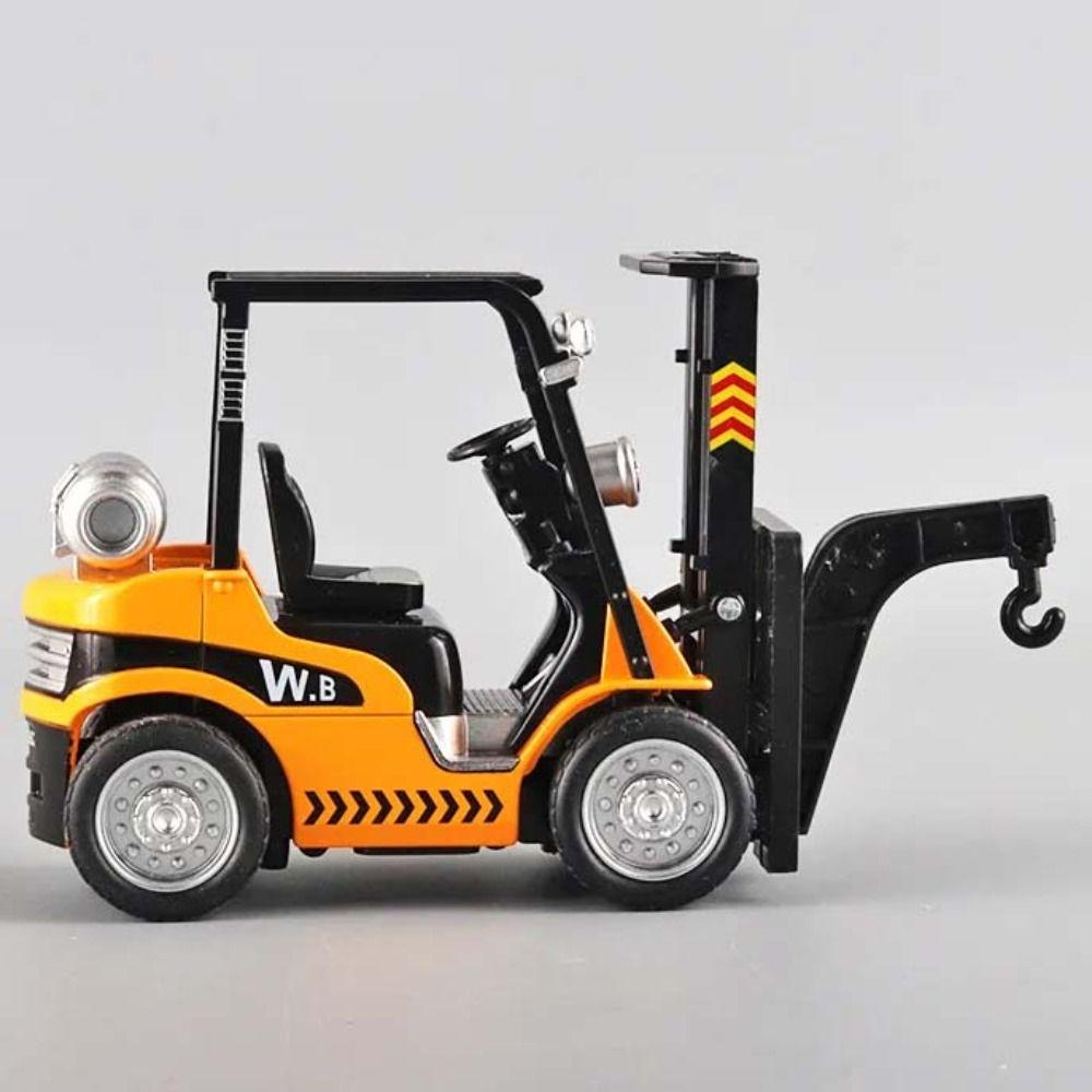 Warehouse Lift Truck Simulation Crane Toy Diecast Metal Engineering Vehicle Models  For Children