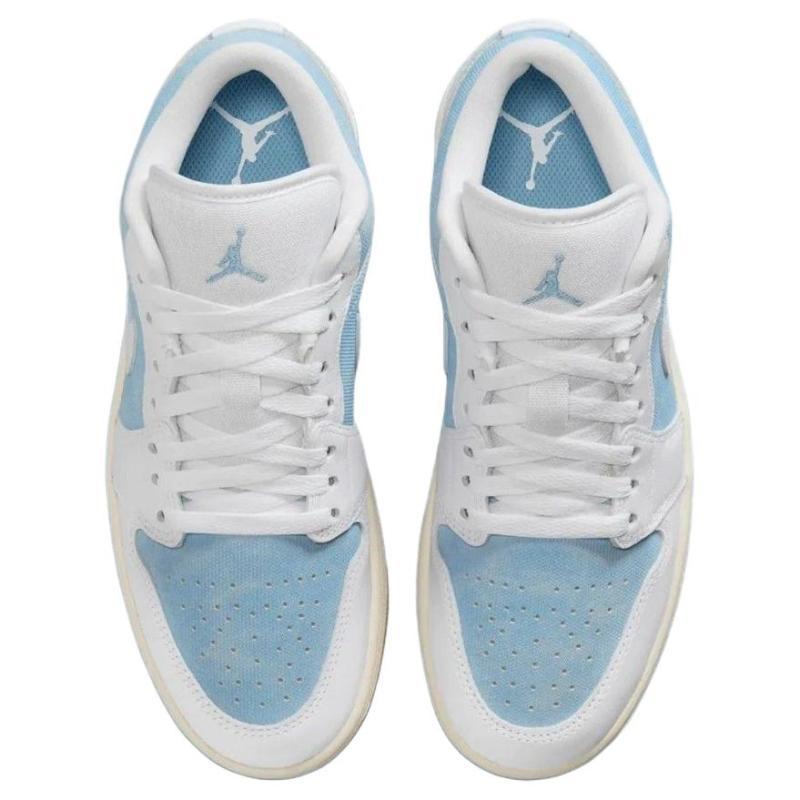 Jordan Air Jordan 1 Slip Resistant Abrasion Resistant Low Top Vintage Basketball Shoes Women's Blue White Jordan HQ2004-400