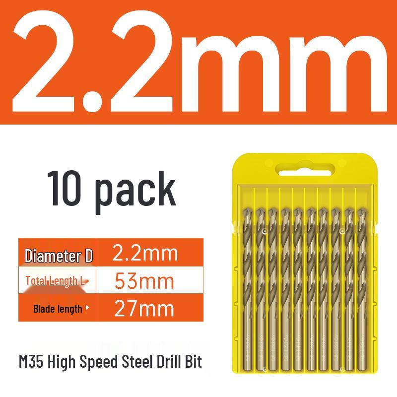 M35 Cobalt Twist Drill Bits Set for Stainless Steel, High Hardness, Straight Shank, Hand & Electric Drills