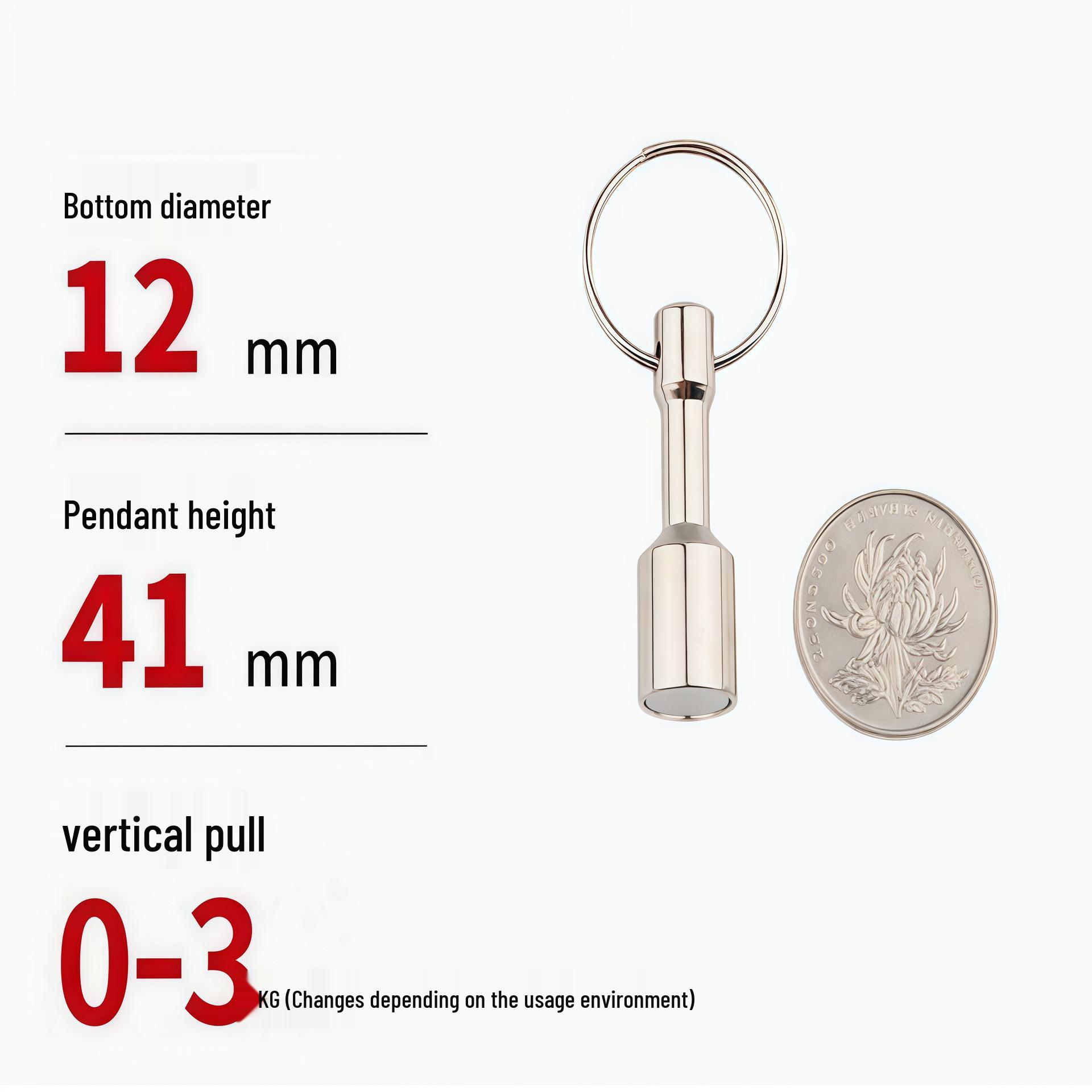 Neodymium Iron Boron Magnetic Pendant Keychain - Strong Metal Suction Adsorbent