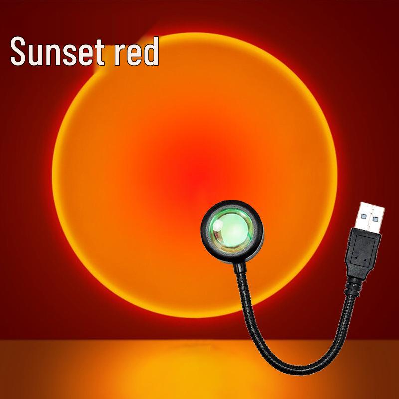 USB Sunset Lamp: Atmosphere & Rainbow Projection Light