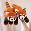 Poupées en Peluche Raton Laveur Réalistes Couché / Debout Jouets en Peluche Renard Roux Panda Poupées Animaux Jouets Cadeau d'Anniversaire Noël
