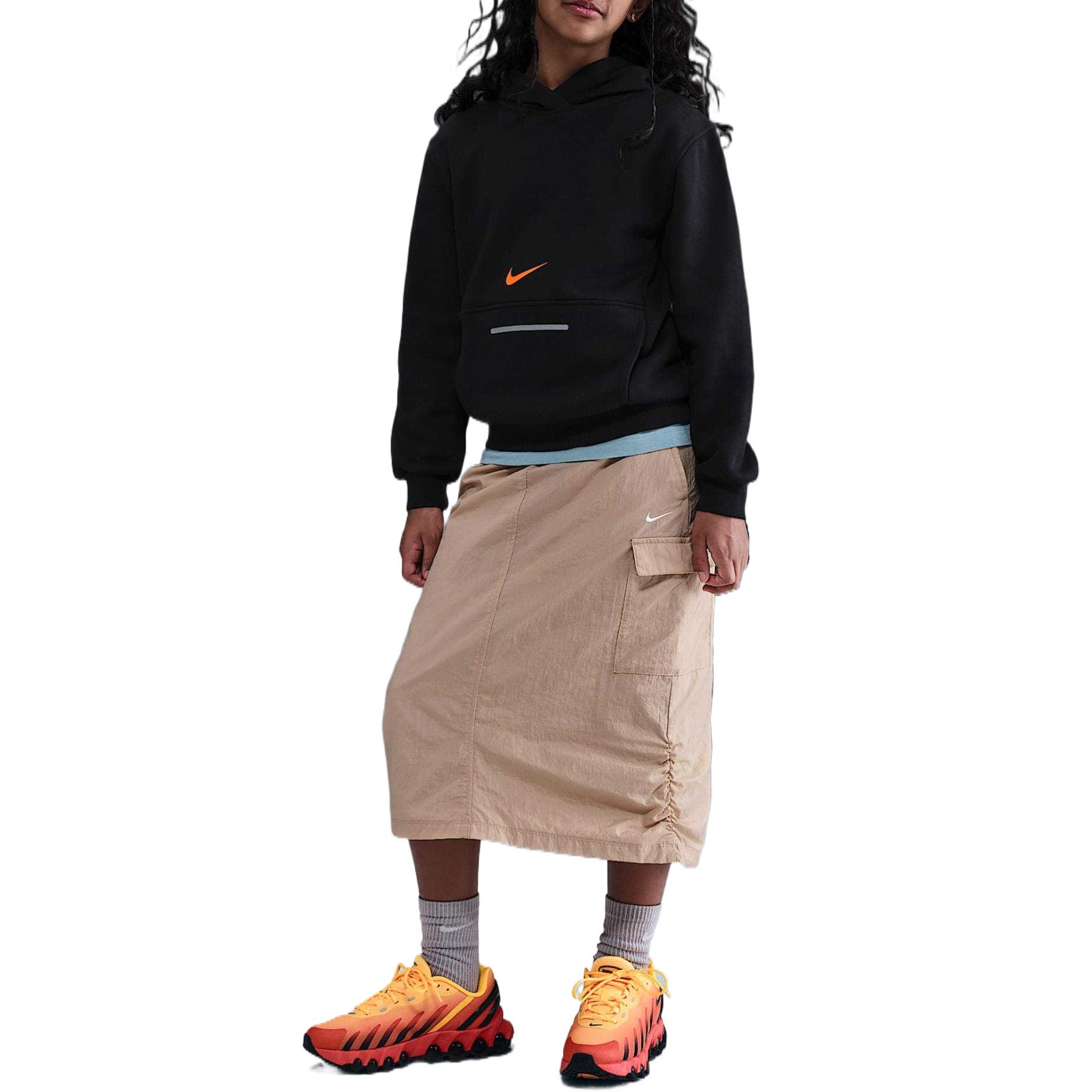 

Nike Fleece Sweatshirt FW25 Sportswear Club Solid Color Simple Comfortable Kids Kids sweatshirt HV0392-010 XL