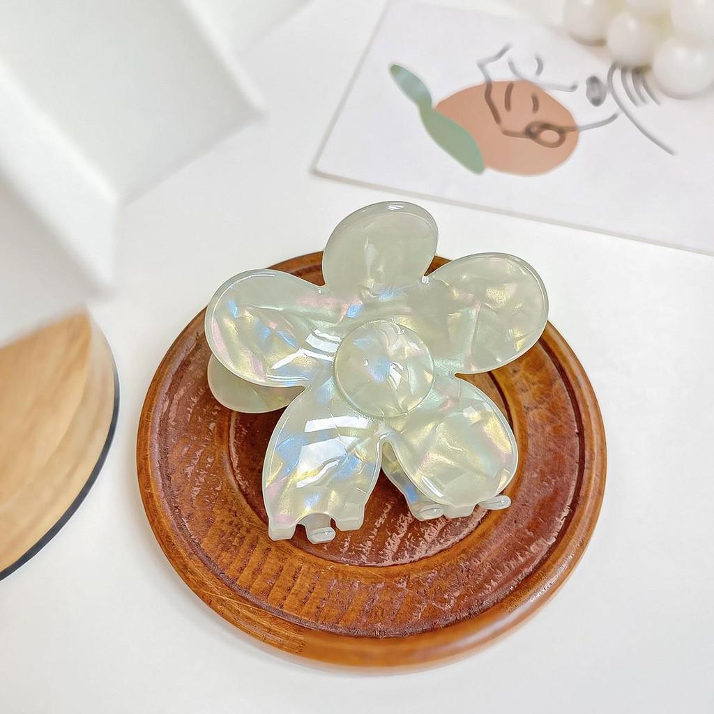 Iridescent Mermaid Shark Clip: Large Korean Acetate Hair Claw for Women's Updo