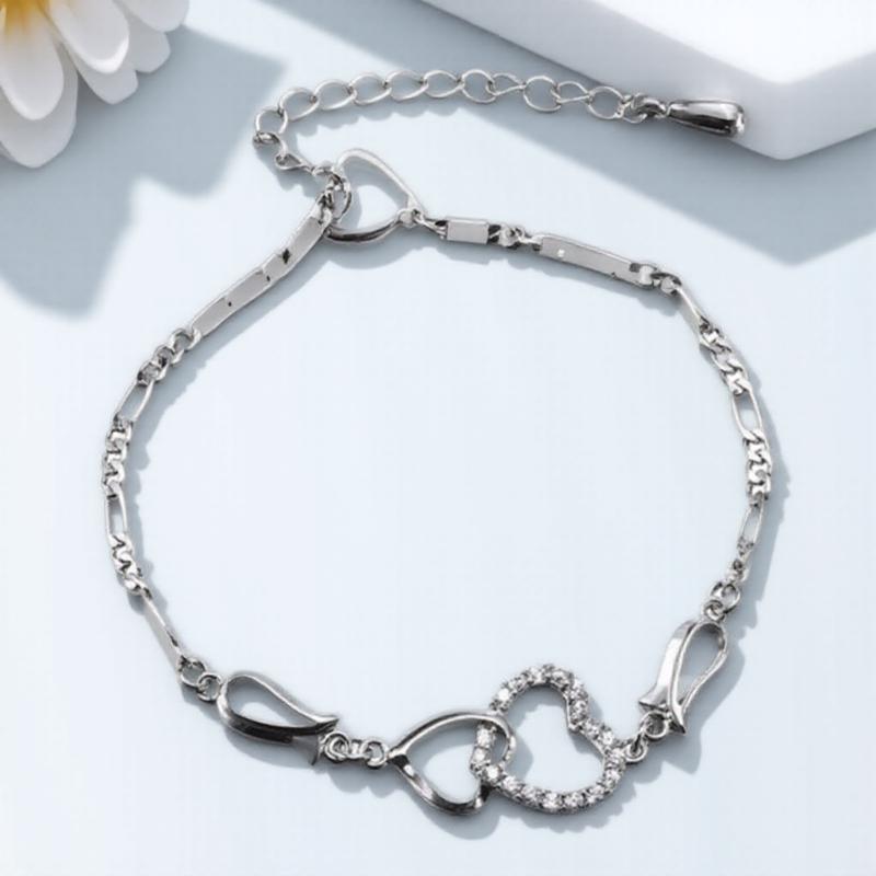 Women s Heart Shaped Zircon Micro Inlaid Hollow Bracelet Valentine s Day Gift Girlfriend Wife Fashion Jewelry
