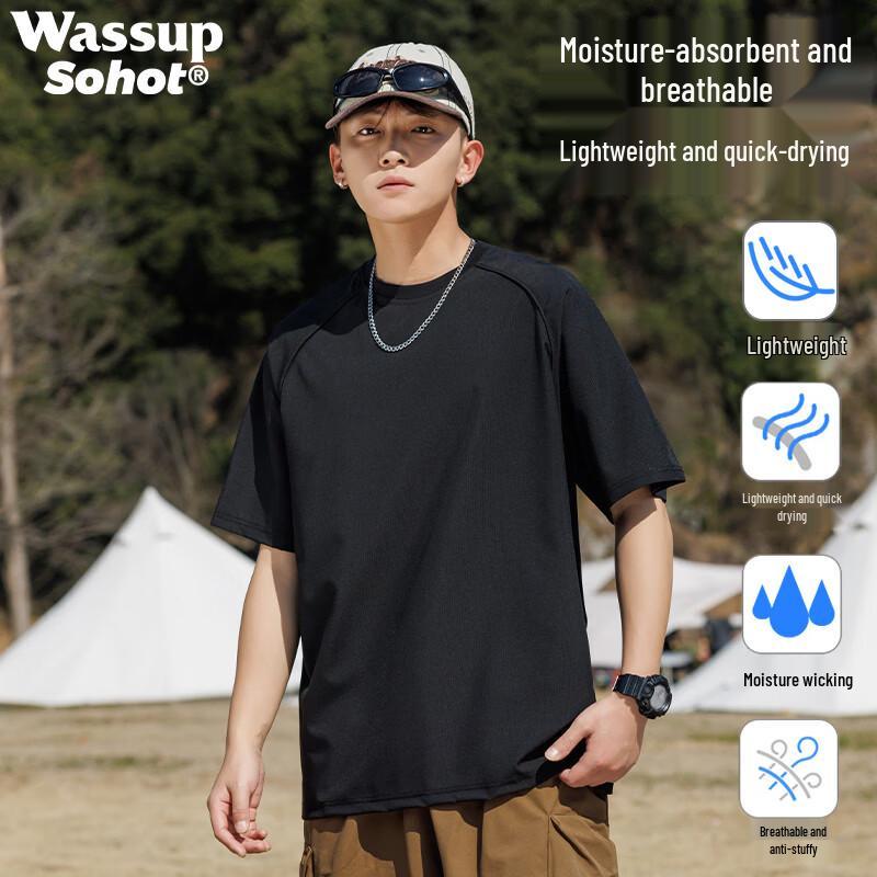 

Wassup Sohot Men s Quick Dry Breathable Short Sleeve T-Shirt M