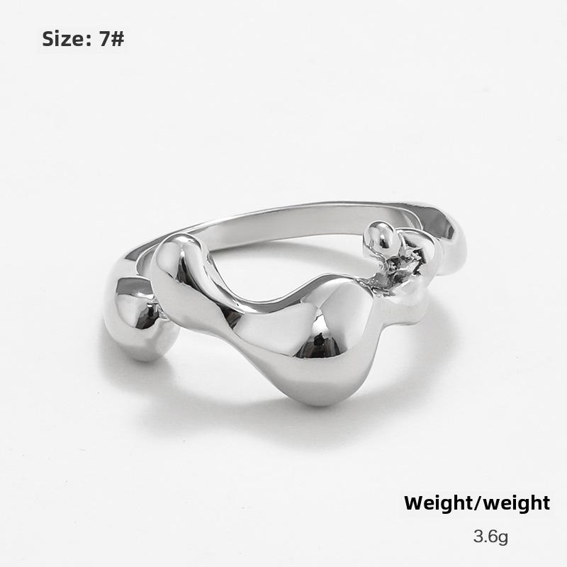Kenjie INS Irregular Alloy Personality Ring for Women - European and American Open Design, Autumn/Winter Collection.