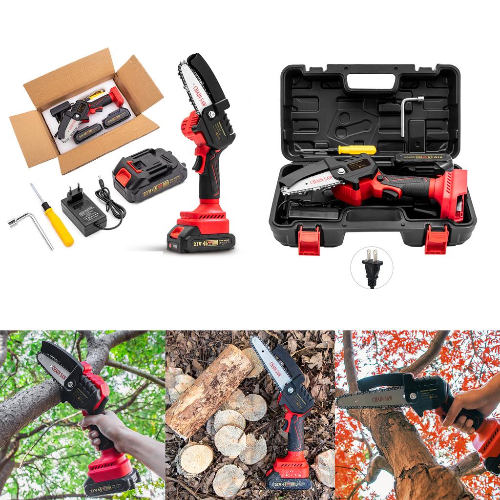 4 Inch Removable Mini Pruning Electric Chainsaw With Lithium Battery Cordless Chain Saw Garden Woodworking Tools