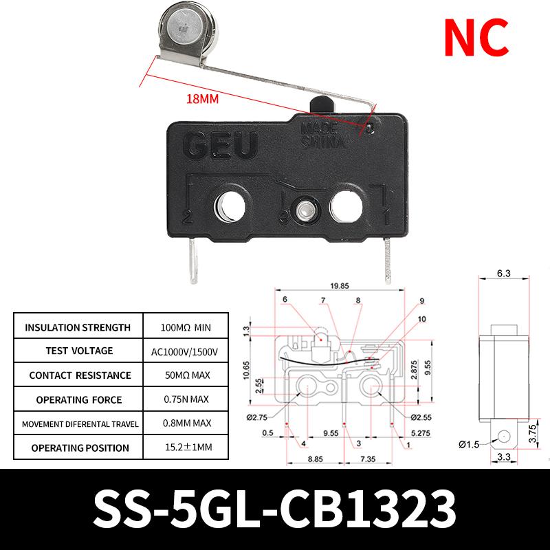 10/50/100PCS SS-5Gl NO/NC/Changeover Subminiature Micro Switch 2-Terminal Pre-Wired 3-Terminal Micro Limit Switch Switches4