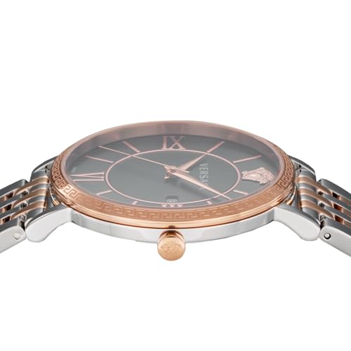 VERSACE Men's V-ETERNAL Watch (VENCA0424) with Quartz Movement, Water Resistant, Sapphire Crystal, Green Dial, and Stainless Steel