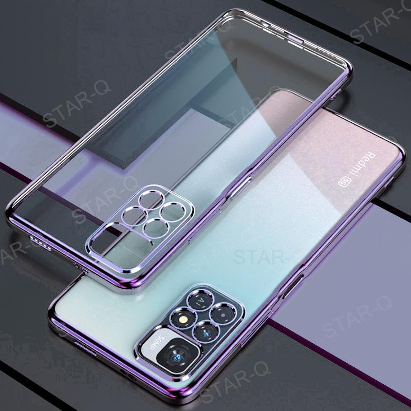Luxury Plating Transparent Soft Case For Xiaomi Redmi Note 11 Pro Plus 10 9 8 Silicone Cover Redmi Note11 S 10s 11s 9a 9c K20