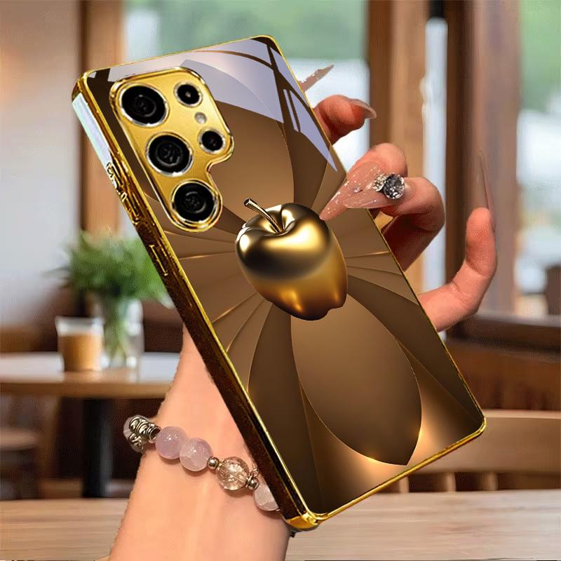 Premium Metallic Electroplated Golden Phone Case For Samsung Note 10 20 A06 A07 A12 A13 A14 A15 A16 A17 A22 A23 A25 Glass Cover