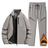Unisex Fleece-Lined Softshell Rain Suit: Warm Winter Two-Piece Set
