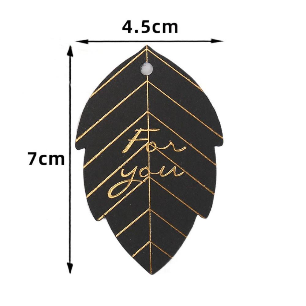 

100pcs Leaf Shaped Cards For You Tags Hanging Decoration Golden Font Kraft Paper Tags DIY Crafts Gift Lable 7x4.5cm чорний