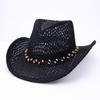 Pălărie de paie goală la modă vizieră de vară pălărie de paie western din denim accesorii de paie pălărie protecție solară