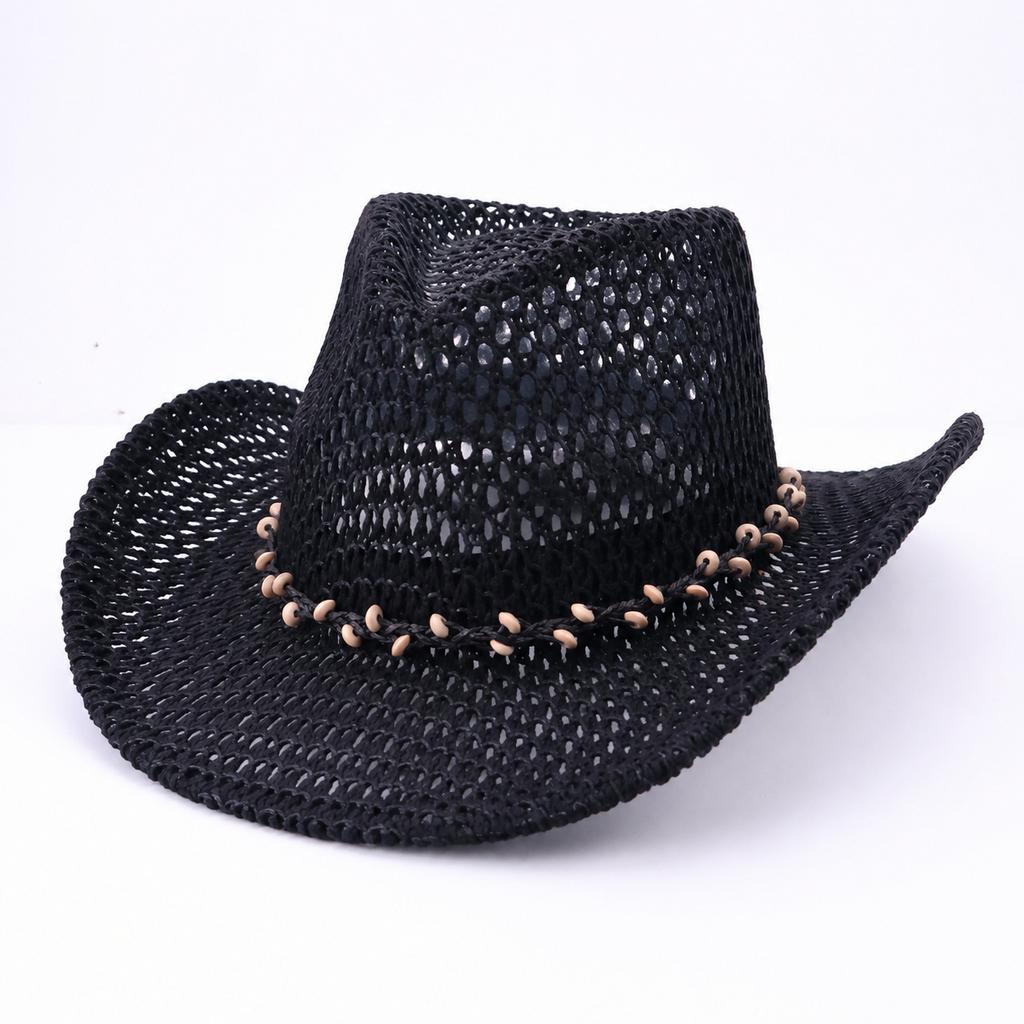 Pălărie de paie goală la modă vizieră de vară pălărie de paie western din denim accesorii de paie pălărie protecție solară