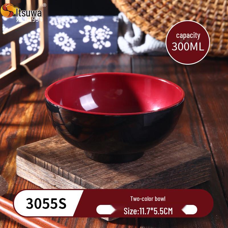 WUHE A5 Melamine Black-Red Commercial Soup Bowl