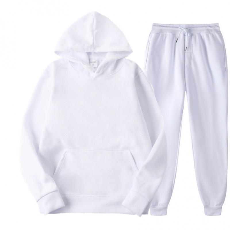 Men's Solid Color Suit Hooded Sweater Sports Two-piece Suit Sports Suit Men's Clothing
