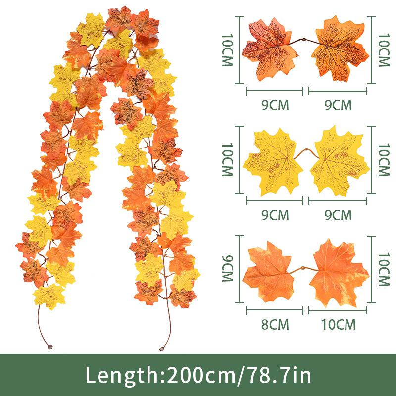 Artificial Maple Leaf Vines Halloween Hanging Vines Plants Decoration Mexican Dia De Los Muertos Leaves Autumn Festival Decor
