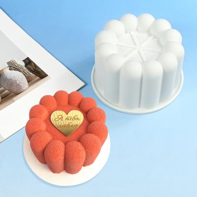 1PC Round Flower Bento Cake Silicone Mold Chocolate Mousse Mould DIY 3D Soap Candle Wax Gypsum Making Moulds Kitchen Bakeware