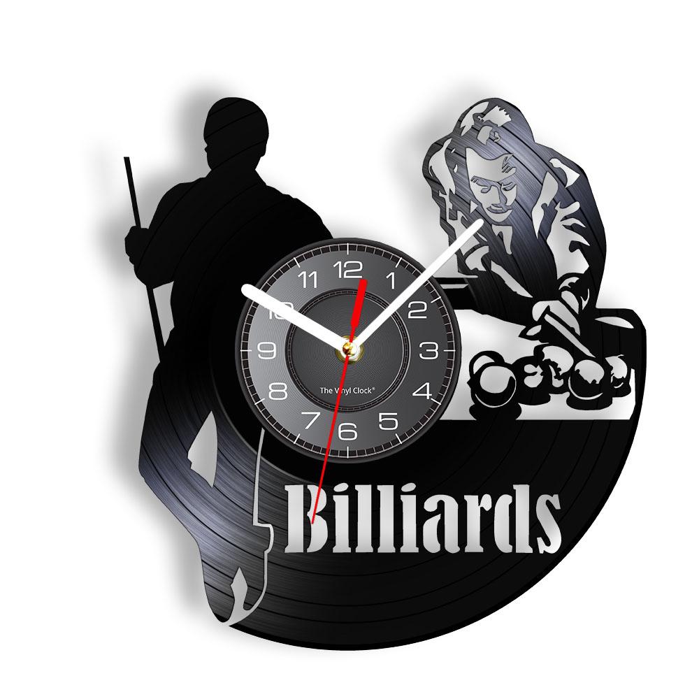 Billiards Ball Pool Vinyl Clock Record Clock Sport Vintage Home Decor Billiards Room Wall Clock Snooker Wall Art Clock Gift
