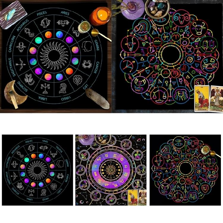 Divinations Tablecloth Constellations Moonphases Tarot Tablecloth Altars Cloth