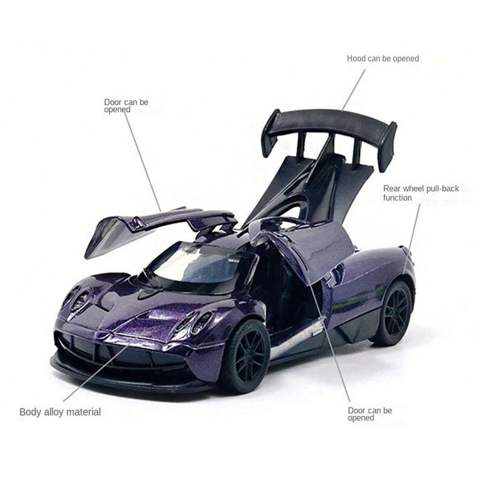 1:36 Scale Alloy Simulation Sports Car Model With Openable Doors And Hood, Youngsters' Toy Collectible Gift