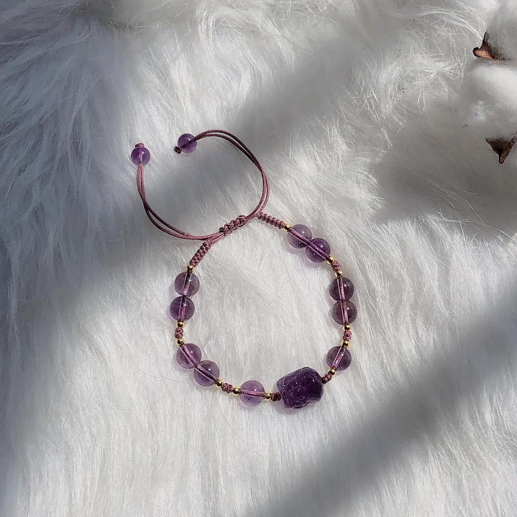 Women's Amethyst Pixiu Bracelet, Handmade Simple Bracelet, Gift for Best Friend or Girlfriend, Crystal Jewelry Bracelet