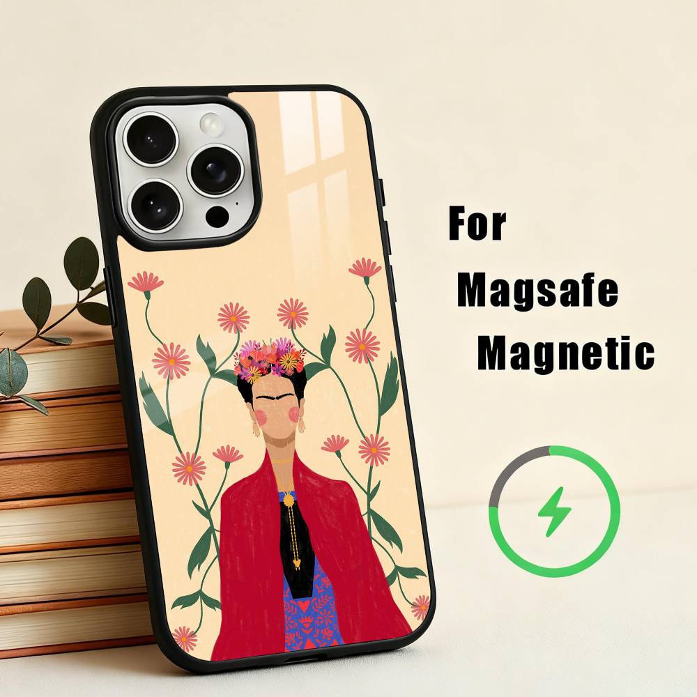 F-Frida-A K-Kahlo-g A-Art  Phone Case For iPhone 17,16,15,14,13,12,Plus,Pro,Max for Magsafe Magnetic Wireless Charging iPhone12PRO