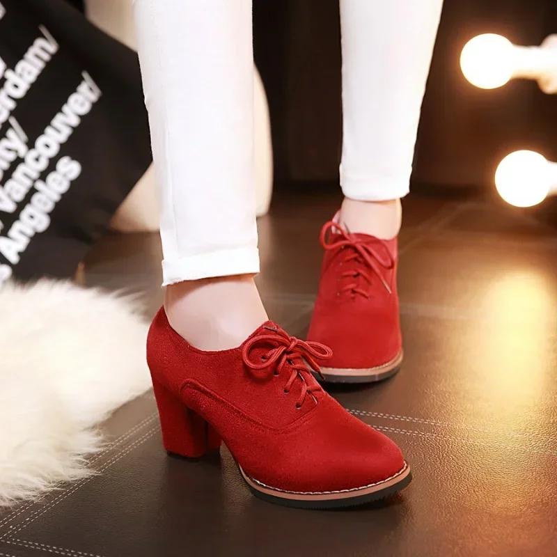 New Design High Heels Shoes Lady Pumps Cross-tied Women Classic Office Lady Pumps Woman Shoes Retro Shoes Women