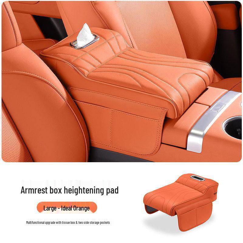 Zunjie S800 Armrest Box Pad with Tissue Box, Cup Holder, and Storage Bag for Car Interior Accessories.
