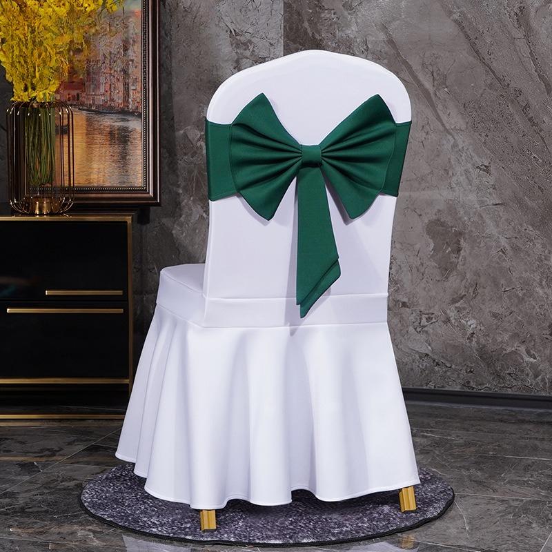 10PCS Thicken Spandex Chair Cover Band Ribbons Chair Tie Backs for Party Banquet Decor Wedding Decoration Knot Chair Bow Sashes