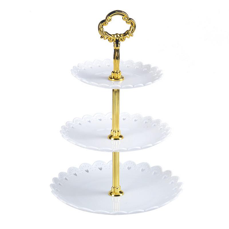 3 Tier Plastic Cake Stand Afternoon Tea Cake Stand Wedding Cake Plates Party Tableware Cake Shop Three Layer Cake Rack