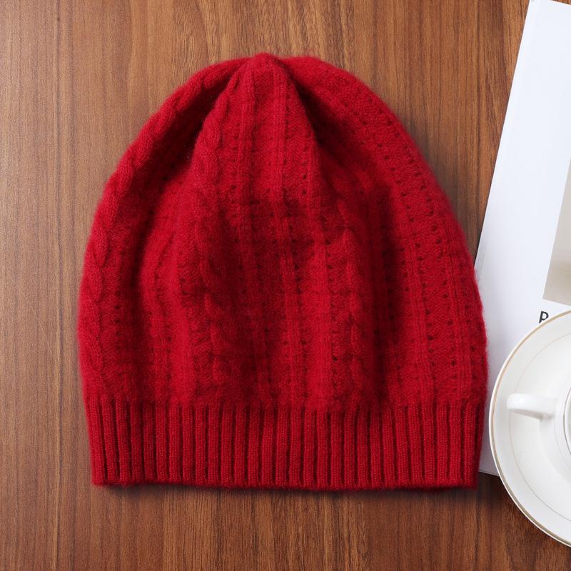 Chapeau en tricot 100% laine chaude unisexe pour l'automne et l'hiver - Casquette décontractée, anti-froid, polyvalente, ample pour l'extérieur