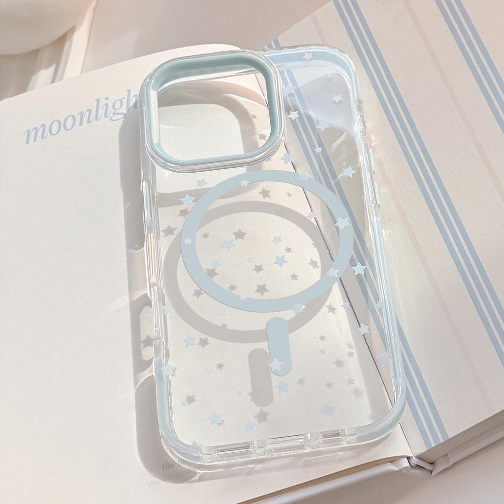 Ins Wind Blue Star for IPhone 15 for Apple 16 Pro Max Phone Case for 17 Niche 13 Anti Drop 11 Transparent