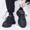 Men's Black Breathable Work Shoes - Summer Wear-Resistant Construction and Running Sneakers.