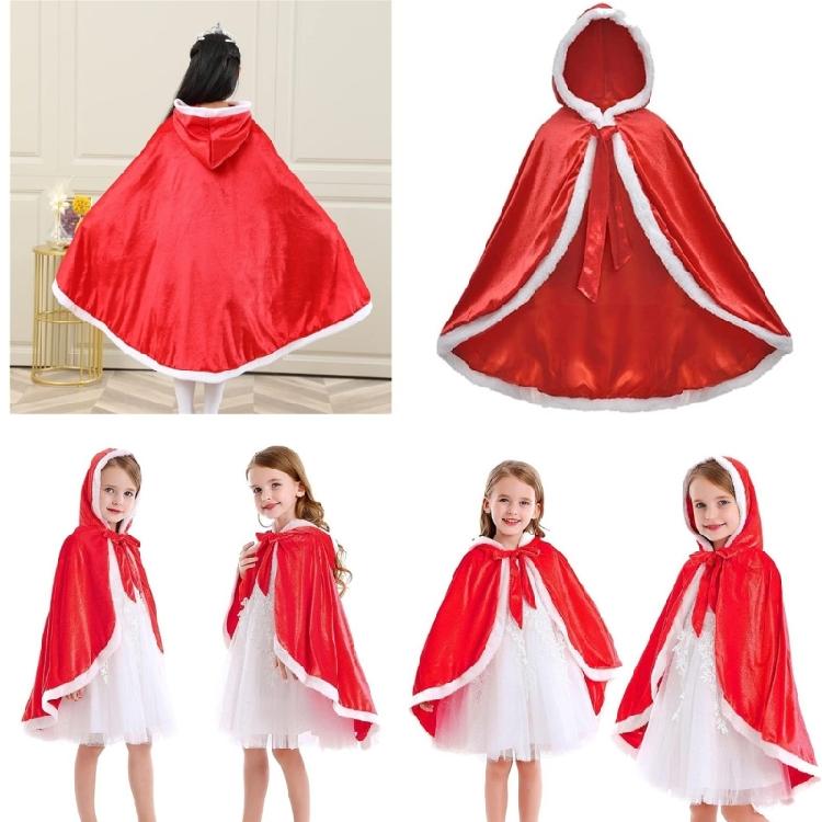 Princess Dressing up Costumes Princess Cloak with Hood Furs Short Hooded Cloak Cosplay Halloween Christmas Costumes