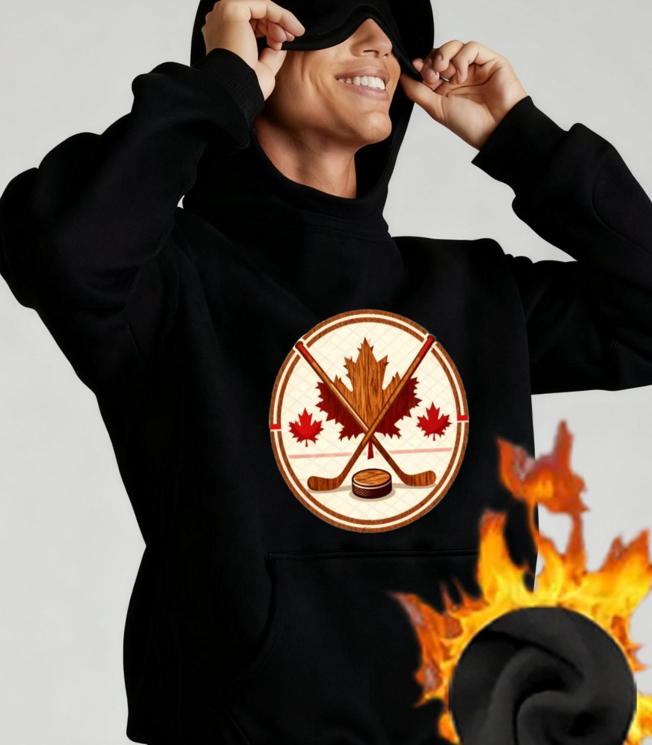 Canada Hockey Hooded Sweatshirt with Eye Mask for Men, Stylish & Functional, t for Casual Gatherings XXL чёрный
