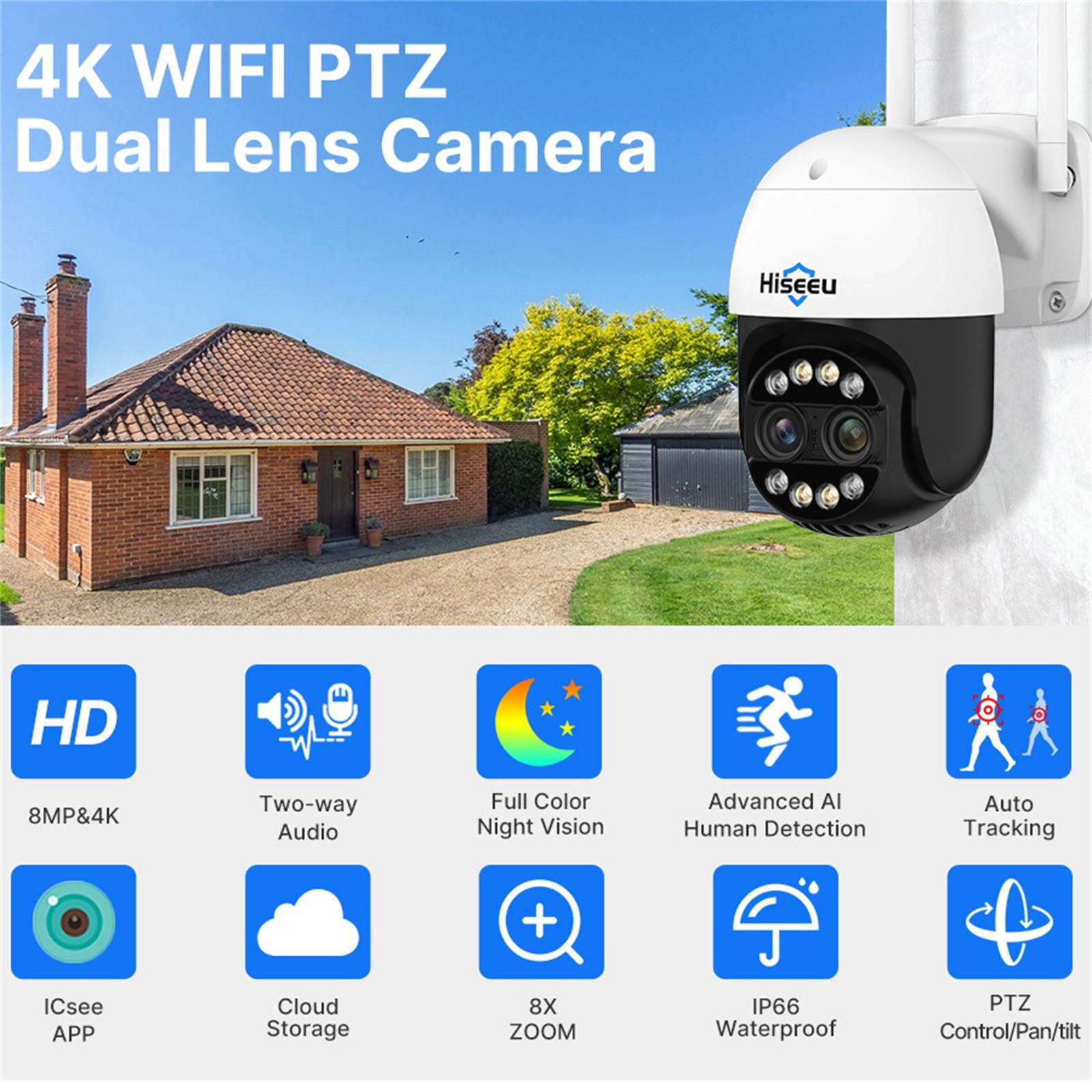 

Наружная камера видеонаблюдения с SIM-картой Wi-Fi, 4 МП, с функцией цветной ночной съемки, домашняя видеокамера