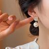 S925 Silver Needle Pearl Geometric Earrings For Women Light Luxury Fashion Ear Jewelry