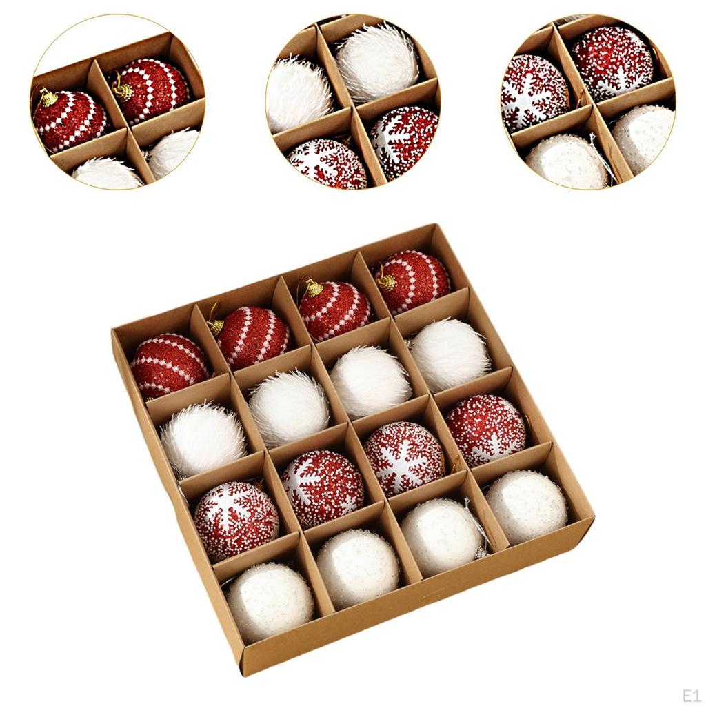 16Pcs Christmas Tree Hanging Decorations Charm Pendants Creative Ball Ornaments Xmas Decor