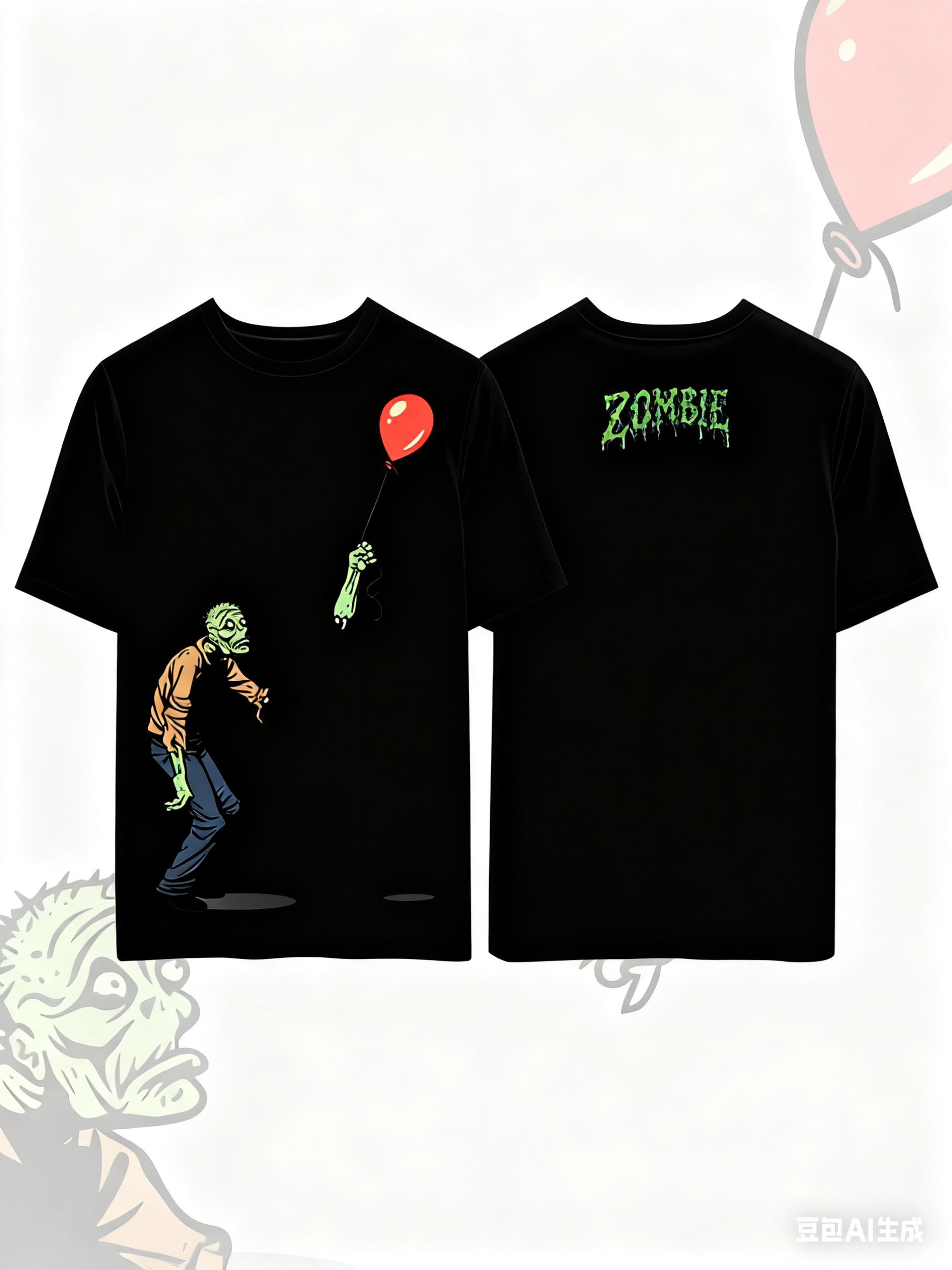 

ZOMBIE Printed Pure Cotton Tshirt for Men and Women Dark Fun Style Short Sleeved Oversized Fashion Street Summer Gothic Tees 4XL