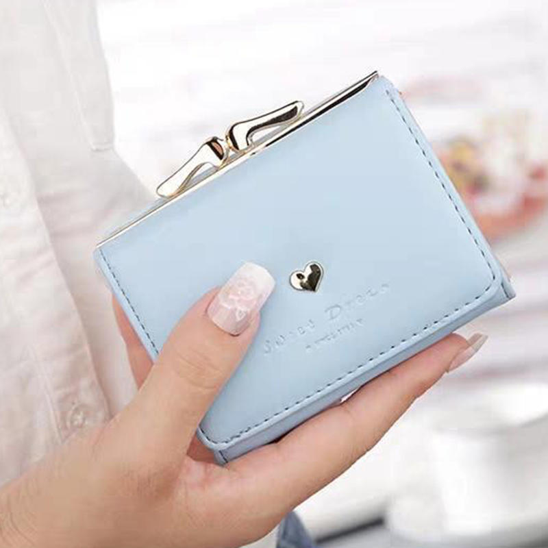 Fashionable Compact Short Wallet Women Cute Mini Folding Wallet Multiple Card Slots Credit Card Holder