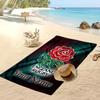 England Rugby Custom Beach Towel, Print Your Name Text Lightweight Absorbent Towel for Swimming Travel