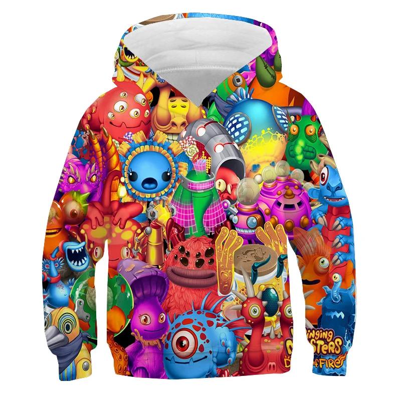 Kids Clothes My Singing Monsters Print Hoodie Girls Cartoon Casual Sweatshirts Children's Clothing Autumn Boys Hoody Pullover