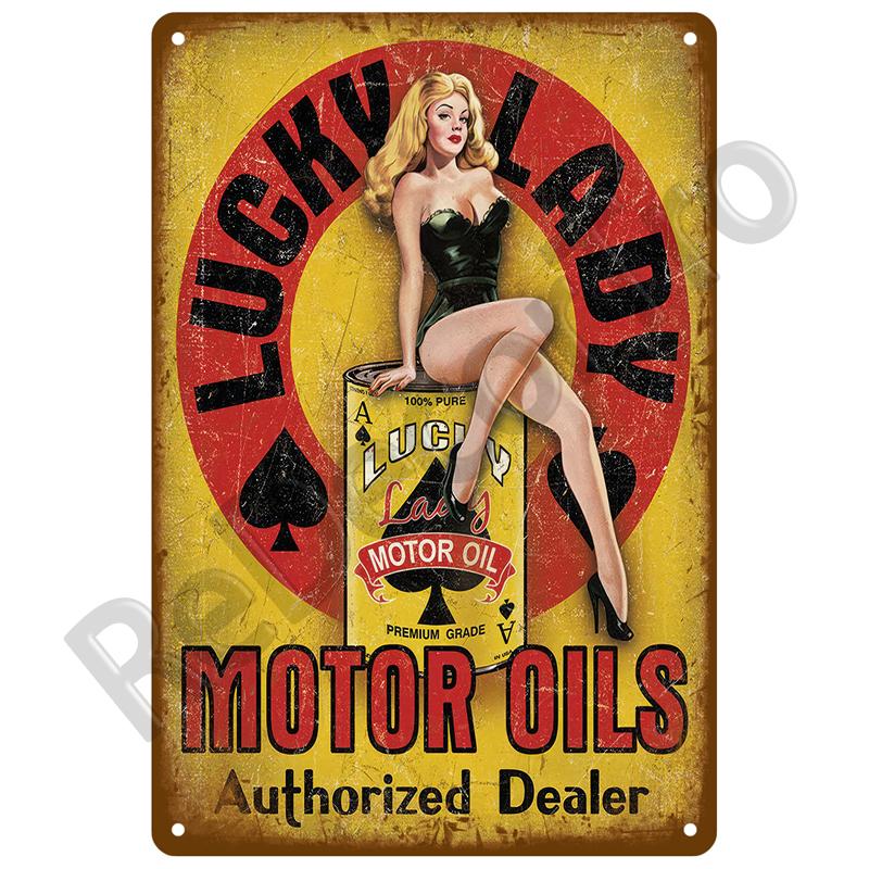 Motorolja Bensin Metallskylt Väggkonst Poster Plakett Vintage Plåtskyltar Järnmålning Dekoration För Mancave Café Garage Klubb Bar