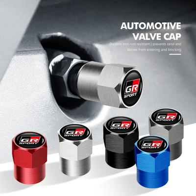 4PCS Car Tire Stem Valve Cap Airdust Waterproof Wheel Tire Valve Rim Stem Cover For GRsport Hilux Aygo Yaris Corolla Rav4