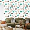 Colorful Teddy Bear Paw Stripes Wallpaper for Living Room and Bedroom 50x1000